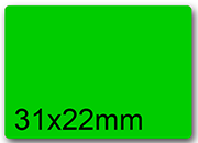 wereinaristea EtichetteAutoadesive, 31x22mm(22x31) CartaVERDE In foglietti da 116x170, 20 etichette per foglio, (10 fogli).