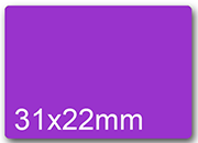 wereinaristea EtichetteAutoadesive, 31x22mm(22x31) CartaVIOLA In foglietti da 116x170, 20 etichette per foglio, (10 fogli) WER31x22vi