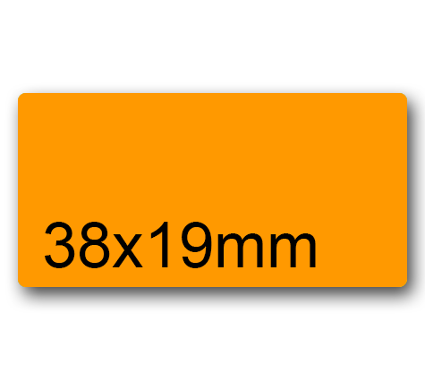 wereinaristea EtichetteAutoadesive aRegistro, 38x19mm(19x38) CartaARANCIONE ARANCIONE, in foglietti da 116x170, 20 etichette per foglio, (10 fogli).