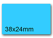 wereinaristea EtichetteAutoadesive aRegistro, 38x24mm(24x38) CartaAZZURRA AZZURRO, in foglietti da 116x170, 16 etichette per foglio, (10 fogli) WER38x24az