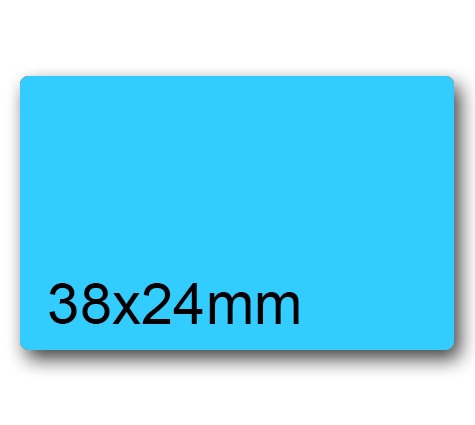 wereinaristea EtichetteAutoadesive aRegistro, 38x24mm(24x38) CartaAZZURRA AZZURRO, in foglietti da 116x170, 16 etichette per foglio, (10 fogli).
