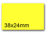 wereinaristea EtichetteAutoadesive aRegistro, 38x24mm(24x38) CartaGIALLA GIALLO, in foglietti da 116x170, 16 etichette per foglio, (10 fogli) WER38x24gi