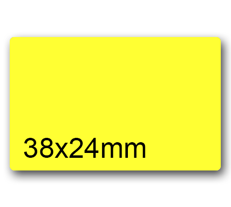 wereinaristea EtichetteAutoadesive aRegistro, 38x24mm(24x38) CartaGIALLA GIALLO, in foglietti da 116x170, 16 etichette per foglio, (10 fogli).