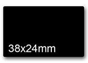 wereinaristea EtichetteAutoadesive aRegistro, 38x24mm(24x38) CartaNERA NERO, in foglietti da 116x170, 16 etichette per foglio, (10 fogli).
