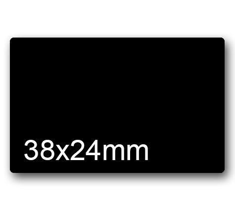 wereinaristea EtichetteAutoadesive aRegistro, 38x24mm(24x38) CartaNERA NERO, in foglietti da 116x170, 16 etichette per foglio, (10 fogli).