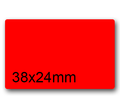 wereinaristea EtichetteAutoadesive aRegistro, 38x24mm(24x38) CartaROSSA ROSSO, in foglietti da 116x170, 16 etichette per foglio, (10 fogli).
