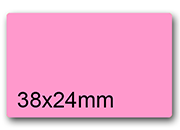 wereinaristea EtichetteAutoadesive aRegistro, 38x24mm(24x38) CartaROSA ROSA, in foglietti da 116x170, 16 etichette per foglio, (10 fogli).