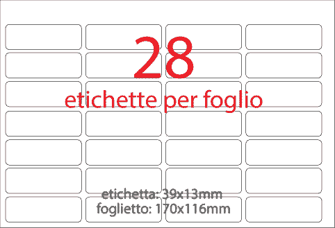 wereinaristea EtichetteAutoadesive aRegistro, 39x13mm(13x39) Carta NERO, in foglietti da 116x170, 28 etichette per foglio, (10 fogli).