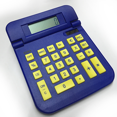 gbc Calcolatrice, 4operazioni +convertitore valuta Converte all'istante l'euro in altre valute e viceversa. Doppia alimentazione (solare e batteria), dimensioni 110x160x30mm. .