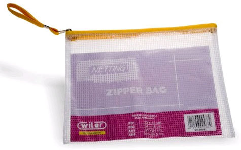gbc Busta in PVC trasparente-rete con chiusura  a cerniera zip, dimensioni 24x33cm, per contenere documenti formato a4, .