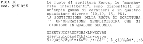 consumabili Margherita di stampa per macchina da scrivere Xerox serie 600, Pica 10 Diametro 9cm. Prodotto ORIGINALE Xerox.