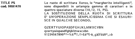 consumabili Margherita di stampa per macchina da scrivere Xerox serie 600, Title PS Diametro 9cm. Prodotto ORIGINALE Xerox.