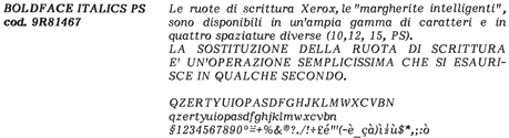 consumabili Margherita di stampa per macchina da scrivere Xerox serie 600, Boldface Italics PS Diametro 9cm. Prodotto ORIGINALE Xerox.